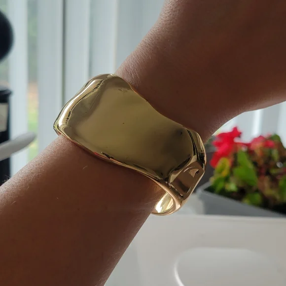 Gold Statement Cuff Bracelet - Picture 12 of 13